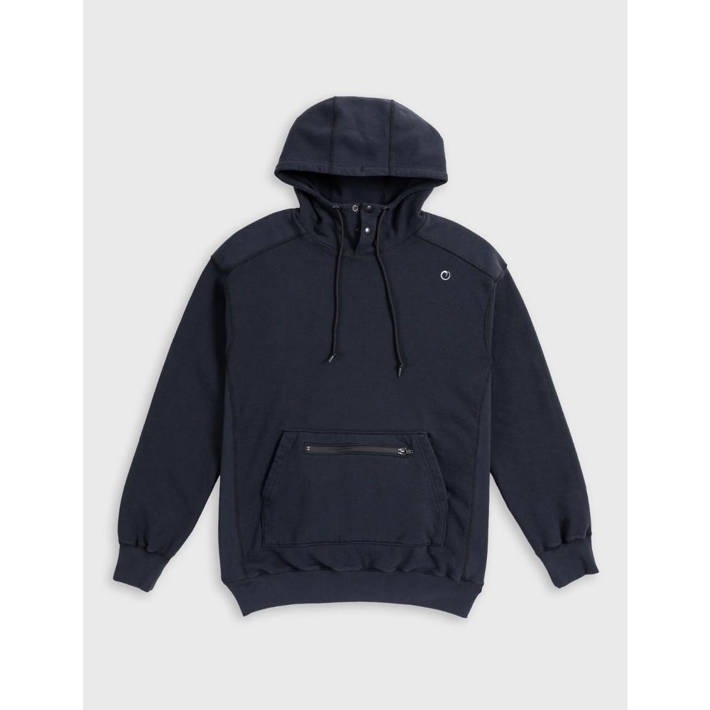 Origin OG Heavy Hoodie High Neck Hoodie Black Snap Button Zipper Pocket Mens MED